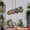 Gastor hanging light, globe light, pendant light blue, chrome, green, coppery, Smoke-coloured, 5-light sources