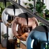 Gastor hanging light, globe light, pendant light blue, chrome, green, coppery, Smoke-coloured, 5-light sources