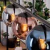 Gastor hanging light, globe light, pendant light blue, chrome, green, coppery, Smoke-coloured, 5-light sources