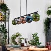Gastor hanging light, globe light, pendant light blue, chrome, green, coppery, Smoke-coloured, 5-light sources