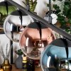 Gastor hanging light, globe light, pendant light blue, chrome, green, clear, coppery, Smoke-coloured, 5-light sources