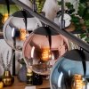 Gastor hanging light, globe light, pendant light blue, chrome, green, clear, coppery, Smoke-coloured, 5-light sources