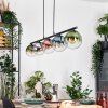 Gastor hanging light, globe light, pendant light blue, chrome, green, clear, coppery, Smoke-coloured, 5-light sources