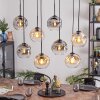 Ripoll hanging light, globe light, pendant light Amber, clear, Smoke-coloured, 8-light sources