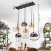 Ripoll hanging light, globe light, pendant light Amber, clear, Smoke-coloured, 6-light sources
