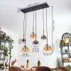 Ripoll hanging light, globe light, pendant light Amber, clear, Smoke-coloured, 6-light sources