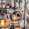 Ripoll hanging light, globe light, pendant light Amber, clear, Smoke-coloured, 6-light sources