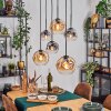 Ripoll hanging light, globe light, pendant light Amber, clear, Smoke-coloured, 6-light sources