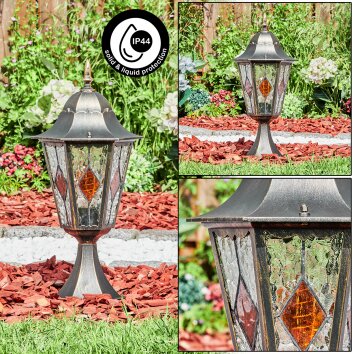 Hongkong pedestal light, path light brown, gold, 1-light source