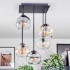 Koyoto ceiling light, globe light Amber, clear, Smoke-coloured, 5-light sources