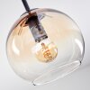 Koyoto ceiling light, globe light Amber, clear, Smoke-coloured, 5-light sources
