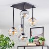 Koyoto ceiling light, globe light Amber, clear, Smoke-coloured, 5-light sources