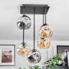 Ripoll ceiling light, globe light Amber, Smoke-coloured, 5-light sources