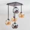Ripoll ceiling light, globe light Amber, Smoke-coloured, 5-light sources