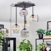 Koyoto ceiling light, globe light Amber, clear, Smoke-coloured, 5-light sources