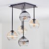 Koyoto ceiling light, globe light Amber, clear, Smoke-coloured, 5-light sources