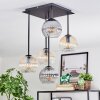Koyoto ceiling light, globe light Amber, clear, Smoke-coloured, 5-light sources