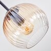 Koyoto ceiling light, globe light Amber, clear, 5-light sources