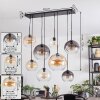 Koyoto hanging light, globe light, pendant light anthracite, silver, white, 8-light sources