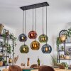 Koyoto hanging light, globe light, pendant light blue, gold, green, coppery, 6-light sources