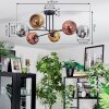Ripoll ceiling light, globe light chrome, gold, coppery, Smoke-coloured, 6-light sources