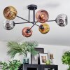 Ripoll ceiling light, globe light chrome, gold, coppery, Smoke-coloured, 6-light sources