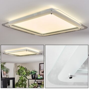 Ipres ceiling light, Panel LED silver, white, 1-light source