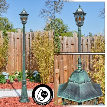 Hongkong lamp post, path light green, black, 1-light source