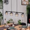 Koyoto hanging light, globe light, pendant light clear, Smoke-coloured, 4-light sources