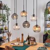 Ripoll hanging light, globe light, pendant light Amber, clear, Smoke-coloured, 6-light sources