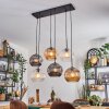 Ripoll hanging light, globe light, pendant light Amber, clear, Smoke-coloured, 6-light sources