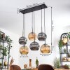 Ripoll hanging light, globe light, pendant light Amber, Smoke-coloured, 6-light sources