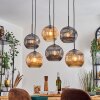 Ripoll hanging light, globe light, pendant light Amber, Smoke-coloured, 6-light sources