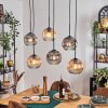 Ripoll hanging light, globe light, pendant light Amber, clear, Smoke-coloured, 6-light sources