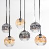 Ripoll hanging light, globe light, pendant light Amber, clear, Smoke-coloured, 6-light sources