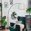 Bassagoda floor lamp, Arch lamps black, 1-light source, Fabric lampshade