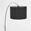 Bassagoda floor lamp, Arch lamps chrome, black, 1-light source, Fabric shade