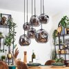 Ripoll hanging light, globe light, pendant light Smoke-coloured, 6-light sources