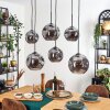 Ripoll hanging light, globe light, pendant light Smoke-coloured, 6-light sources