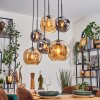 Ripoll hanging light, globe light, pendant light Amber, Smoke-coloured, 6-light sources