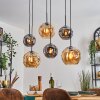 Ripoll hanging light, globe light, pendant light Amber, Smoke-coloured, 6-light sources