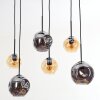 Ripoll hanging light, globe light, pendant light Amber, Smoke-coloured, 6-light sources