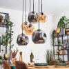 Ripoll hanging light, globe light, pendant light Amber, Smoke-coloured, 6-light sources