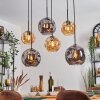 Ripoll hanging light, globe light, pendant light Amber, Smoke-coloured, 6-light sources