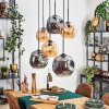 Ripoll hanging light, globe light, pendant light Amber, Smoke-coloured, 6-light sources