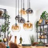 Ripoll hanging light, globe light, pendant light Amber, clear, Smoke-coloured, 6-light sources