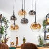 Ripoll hanging light, globe light, pendant light Amber, clear, Smoke-coloured, 6-light sources