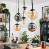 Gastor hanging light, globe light, pendant light Amber, clear, Smoke-coloured, 6-light sources