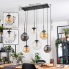 Gastor hanging light, globe light, pendant light Amber, clear, Smoke-coloured, 6-light sources