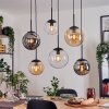 Gastor hanging light, globe light, pendant light Amber, clear, Smoke-coloured, 6-light sources